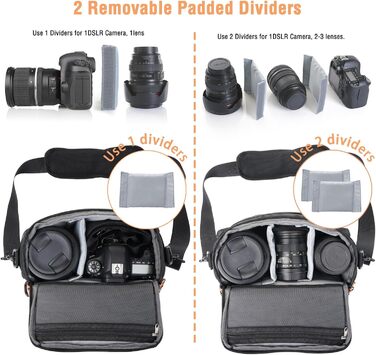 MOSISO Сумка для камери фотографа, водонепроникна сумка через плече для DSLR/SLR/беззеркальних камер Canon/Nikon/Sony, чорна