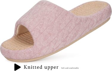 Тапочки жіночі Eagsouni з льону, зручні, з антиковзкою підошвою, з Memory Foam, для дому, рожеві (39/40 EU)
