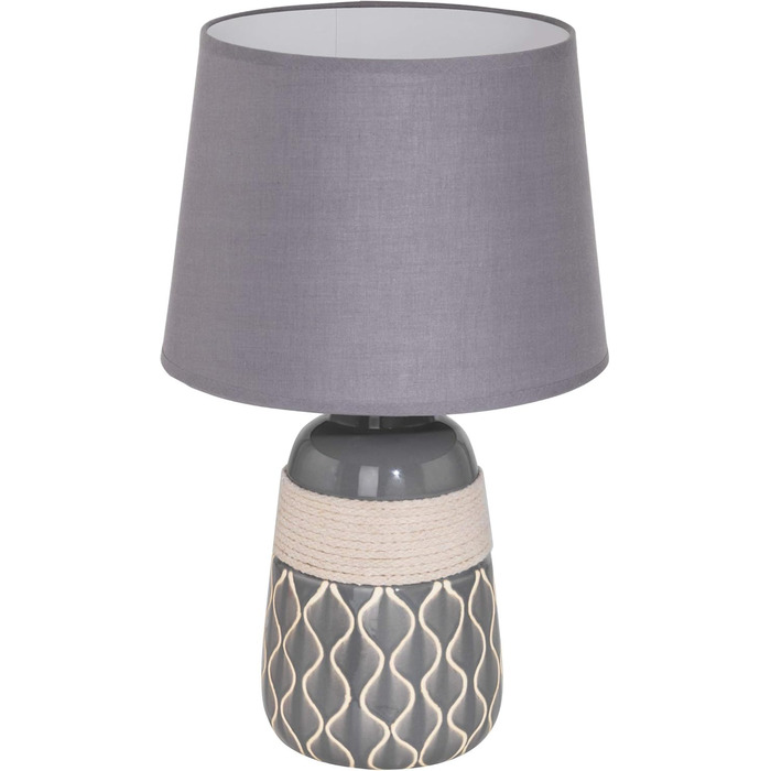 Настільна лампа EGLO Bellariva: кераміка, кремовий колір, тканина білого кольору, з вимикачем, E14, для вітальні та спальні