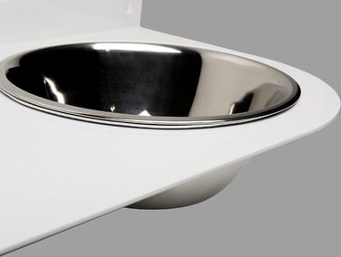 Настінна годівниця для собак Schmeck.bar: стабільна, з мисками, для маленьких та середніх собак (600x228x306 мм, 2 миски, білий матовий)