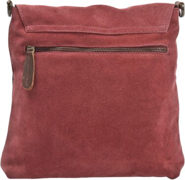 Сумка жіноча LE CONI через плече з натуральної замші Bordeaux/Brown (29x29x6 см) LE3027-VL