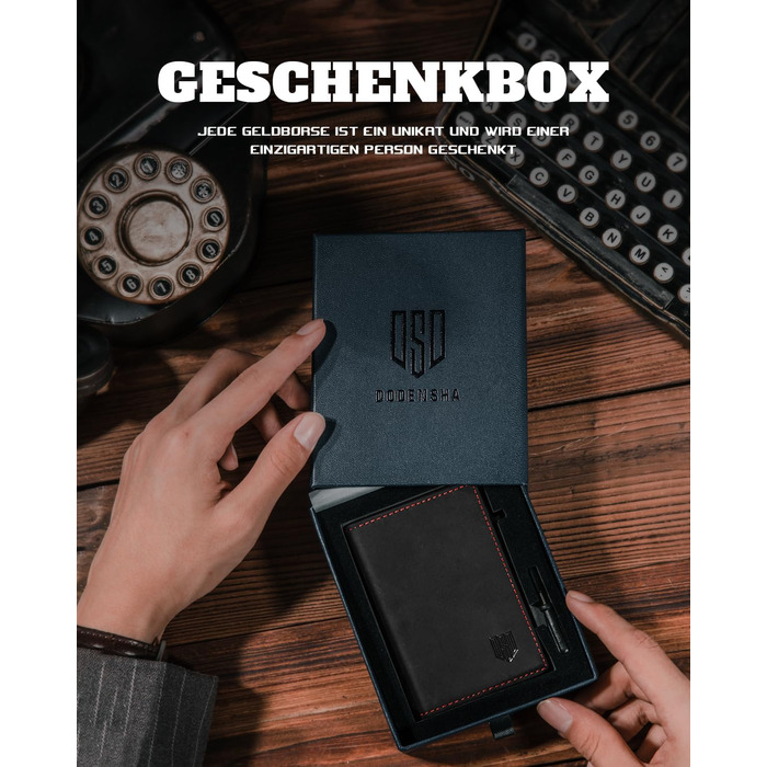 Портмоне чоловіче DODENSHA MagSnap Slim з відділенням для монет, RFID захистом, на 10+ карт, чорно-червоне