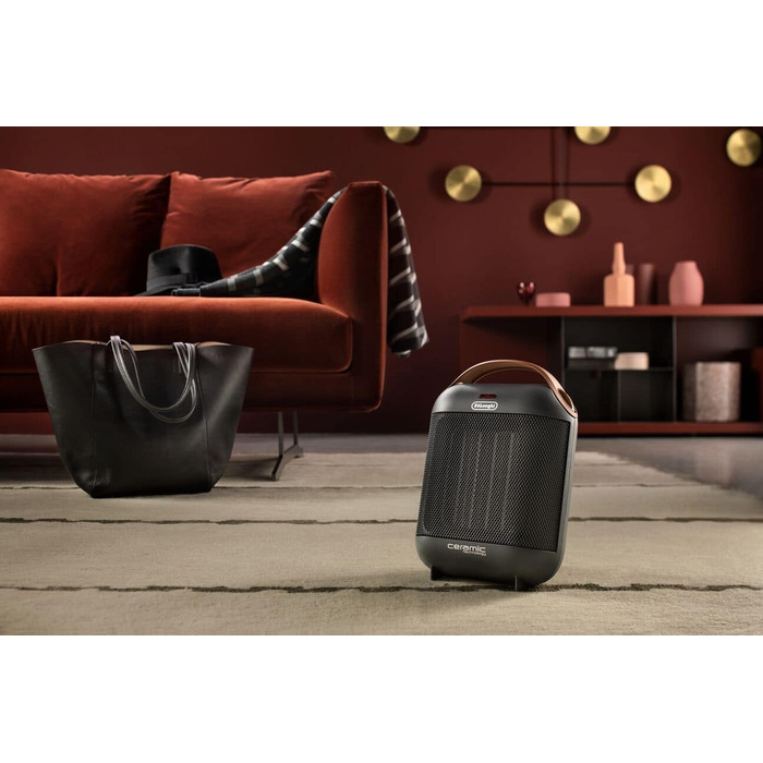 Обігрівач керамічний De'Longhi HFX30C18.AG | Портативний обігрівач для швидкого обігріву | 2 режими | Функція захисту від замерзання | 1800 Вт | Сірий