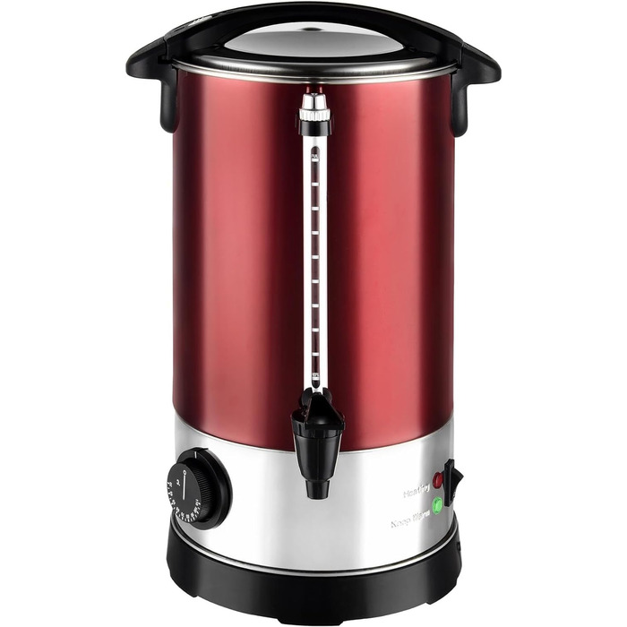 Kalorik TKG GW 910 IN Hot Beverage and Mulled Wine Dispenser, Stainless Steel, 6.8 Liters, 950, Metal, Plastic, 6.8 Liters, Metallic Red