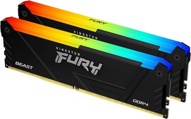 Kingston FURY Beast RGB 32GB (2x16GB) DDR4 3200MHz CL16 Пам'ять RAM для ПК