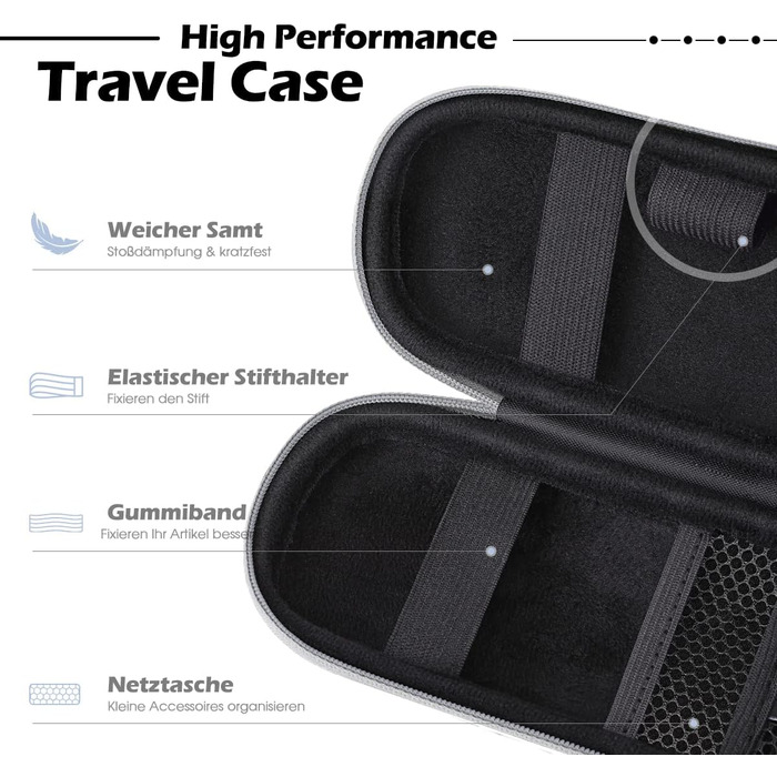 Чохол для Apple Pencil та інших стилусів, преміум шкіра, сірий, з відділенням для кабелю USB