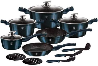 Набір посуду Berlinger Haus 15 предметів, металік, рожеве золото (Aquamarin)