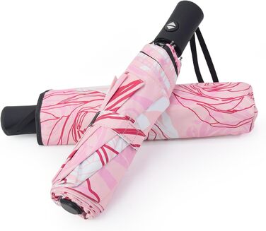 Компактна дорожня парасолька SY Winddicht: автоматична, легка, незламна. Виробник продає. Висока якість за доступною ціною (C-Rosa Rose)