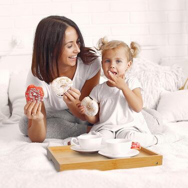 Столик-поднос Youpehom з бамбука, розкладні ніжки, для сніданку в ліжку, кухні, софи, лаптопу, 2 шт, білий