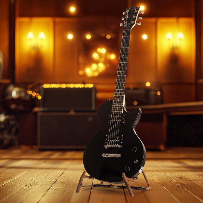 Електрогітара Rocktile LP-100 BL Black SET: Gigbag, Підставка, Струни, Тюнер, Медіатори