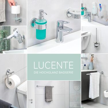 Тримач для мила Bremermann Lucente - скляний та нержавіючий, для ванної та душу, з можливістю кріплення на клей або свердління