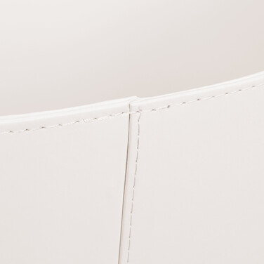 Relaxdays Cream White Wooden Basket with Faux Leather