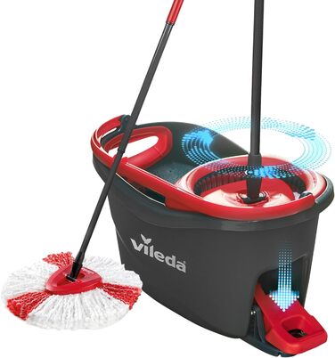 Набір для миття підлоги Vileda Turbo Wischmopp: мікрофібра, телескопічний стілець, відро з віджимом, для всіх поверхонь