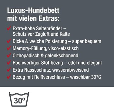 JAMAXX Преміум Софа для собак 2-в-1 - Ортопедична подушка з Memory Foam, Знімні подушки та чохол, Матеріал: Лямбсфур/Шерпа, PDB3014 (L) 120x90 антрацит