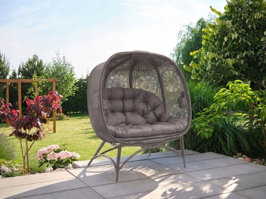 Крісло-підвіс для двох у стилі бохо – відпочинкове крісло-кошик на балкон, терасу або в сад