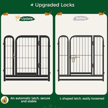 Лягу для цуценят Yaheetech, 12 секцій, 63 см, з 2 дверцятами, автоматичним замком, розкладний, для дому та саду