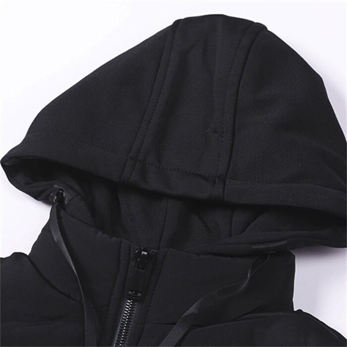 Чоловіча степкова жилетка YOUTHUP з капюшоном для активного відпочинку та зими. Легка, вітронепроникна, чорна XL