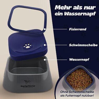 Napfgeflüster® Bella - Миска для води для собак та котів, 1л, не проливається, для подорожей