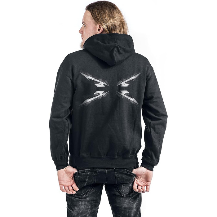 Чоловічий худі Metallica з принтом Spiked Logo, чорний, офіційний мерч гурту, розмір XL