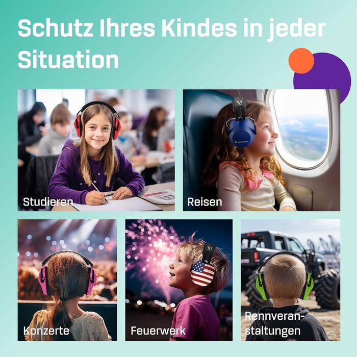 Навушники захисні Vanderfields Premium для дітей 3-12 років, шумозаглушення 33.2 dB