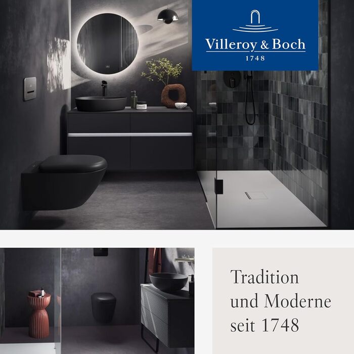 Сидіння для унітаза Villeroy & Boch O.novo D-подібне з мікроліфтом (SoftClose), Duroplast, матовий чорний