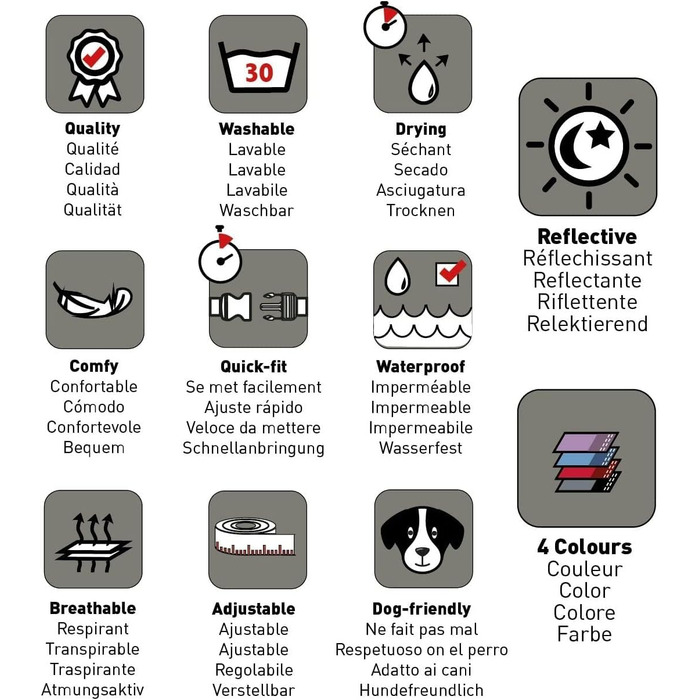 Шлейка для собак HALTI Walking – М'яка, з неопреном, 5 регулювань, світловідбиваюча, для собак середнього розміру (M, фіолетовий)