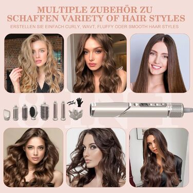 Мультистайлер для волосся AirStyler 1600W з 110000 RPM мотором: фен, плойка, насадки для укладки, дифузор, щітка