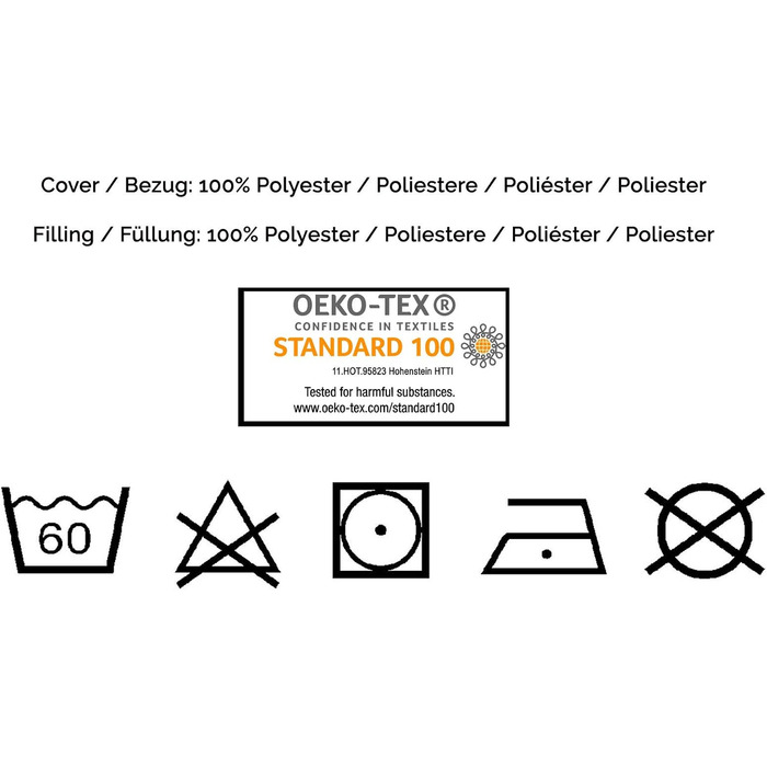 Zollner Topper Mattress Protector 140x200 cm (other sizes available), Elastic band, White