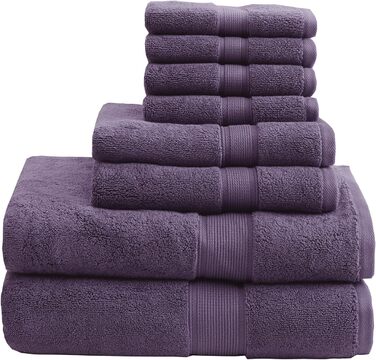 Madison Park Signature Luxury Bath Towels, 800 g/m², 100% Cotton, Oversized Bath Towel Set, 8-Piece, consisting of 2 bath towels, 2 hand towels, and 4 washcloths, Aqua