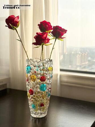 Скляна ваза для квітів Bubble, 25 см - стильна декор ваза для дому, подарунок мамі