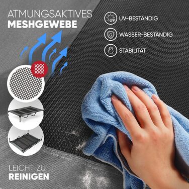 Підвищене лежання для собак з дахом, для саду та вулиці, XL, 122x91x23/114 см, сірий