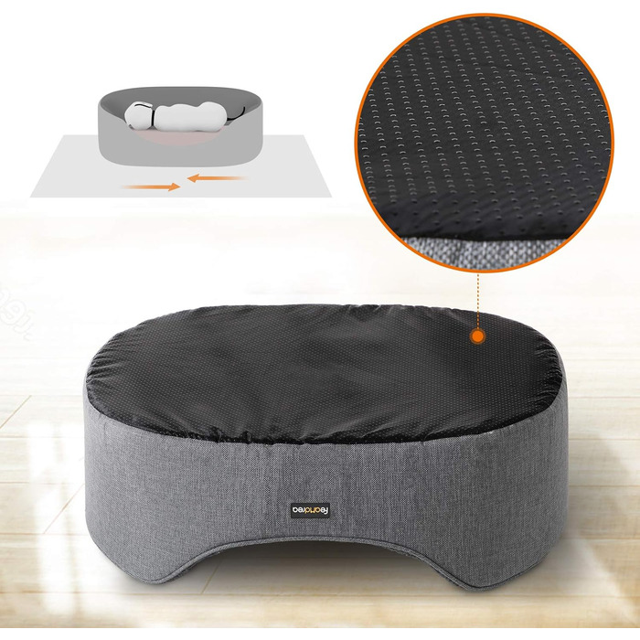 Feandrea Dog Bed, Dog Basket, Reversible Cushion, 73 x 60 x 27 cm, PGW031K01 (Gray, L 83 x W 63 x H 27 cm)