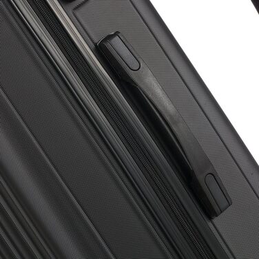 Набір валіз LALAHO 3/4/5 шт. з косметичками, чорний, ABS пластик