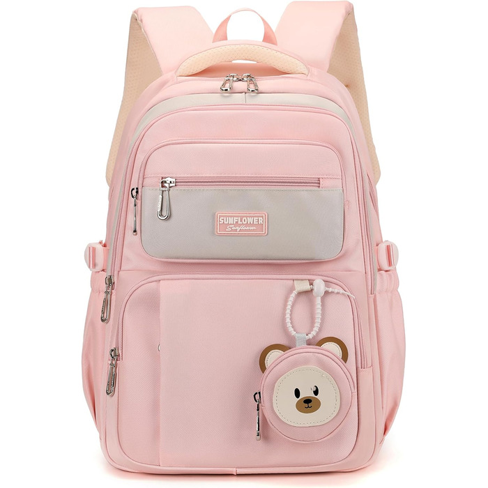 Дитячий рюкзак Makukke для школи, водонепроникний, 30L, для 5 класу, зелений (рожевий)