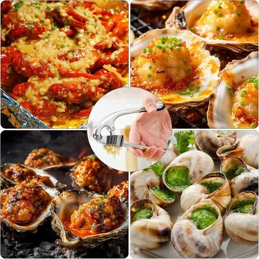 Прес для часнику з нержавіючої сталі, професійна кухня, подрібнювач часнику, легко миється та довговічний, сріблястий