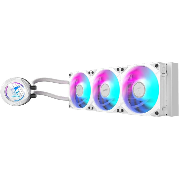 Система водяного охолодження GIGABYTE AORUS WATERFORCE II 360 Ice для CPU з RGB підсвічуванням (3x120mm) - сумісна з Intel LGA 1851 та AMD AM5, білий корпус