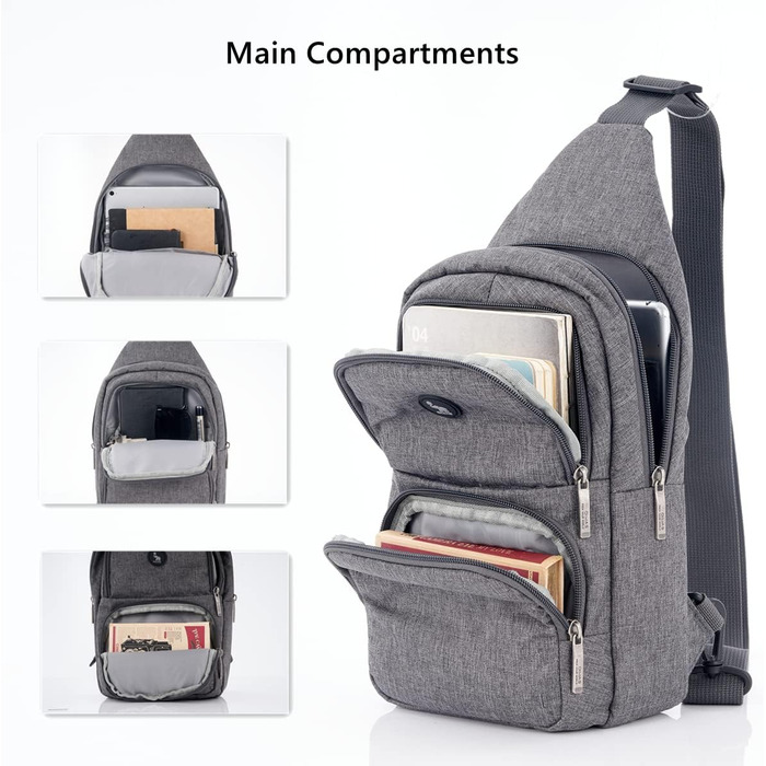 Чоловіча нагрудна сумка Olwas Brusttasche - сіра, для туризму та активного відпочинку