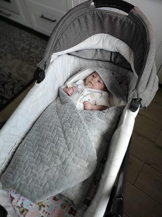 Дитяча ковдра-конверт Bo DANKA для автокрісла, коляски та Maxi Cosi, 80x80 см, з капюшоном і липучкою, універсальна, сіра, для новонароджених, зима-літо