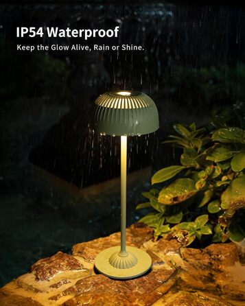 Світлодіодна настільна лампа бездротова LED для вулиці та дому, димована, з акумулятором 5200mAh, IP54, чорна (2 шт)