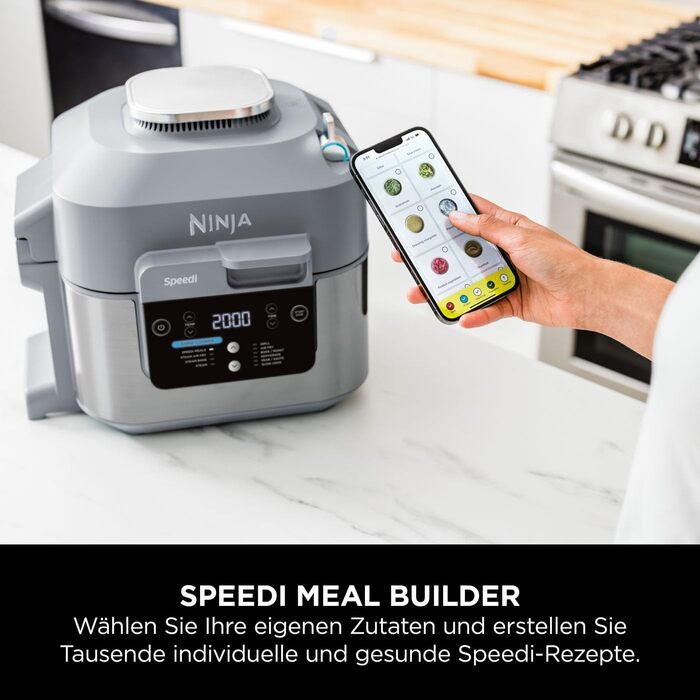 Ninja Speedi Multi-Cooker, 5.7L, 10-in-1 MultiCooker, Air Fryer Hot Air Fryer, Slow Cooker Slow Cooking, Gift for Men/Women, Sea Salt Grey ON400EU 10-in-1 Sea Salt Grey