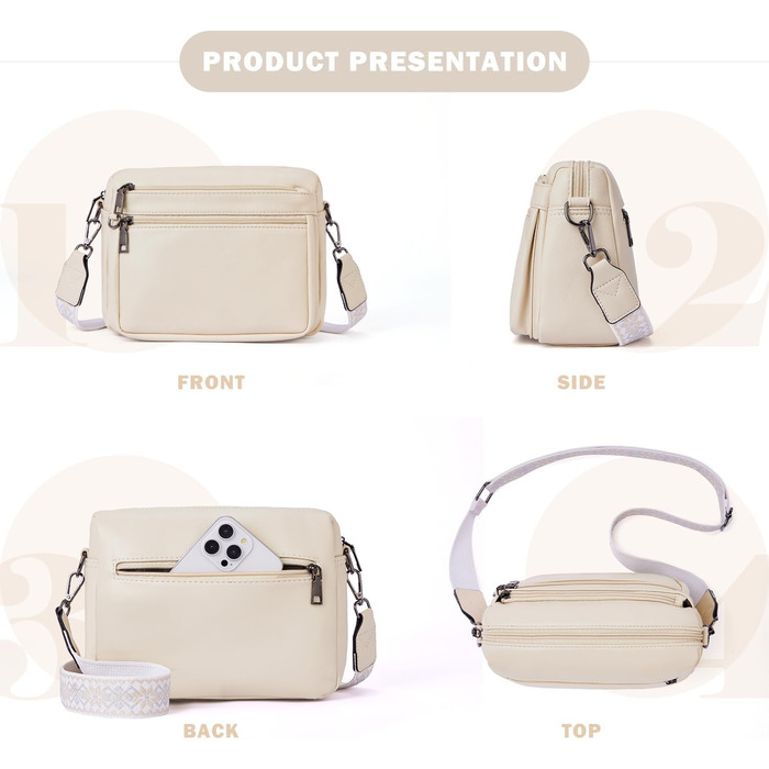 Сумка жіноча через плече MUIIKOLA середнього розміру, екошкіра, м'яка, з широким ременем (Абрикос)