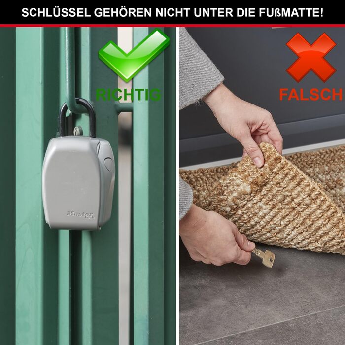 Сейф для ключів Master Lock з додатковою безпекою, зовнішній, 13.2 x 10.5 x 4.6 см, ключовий сейф (на дужці)