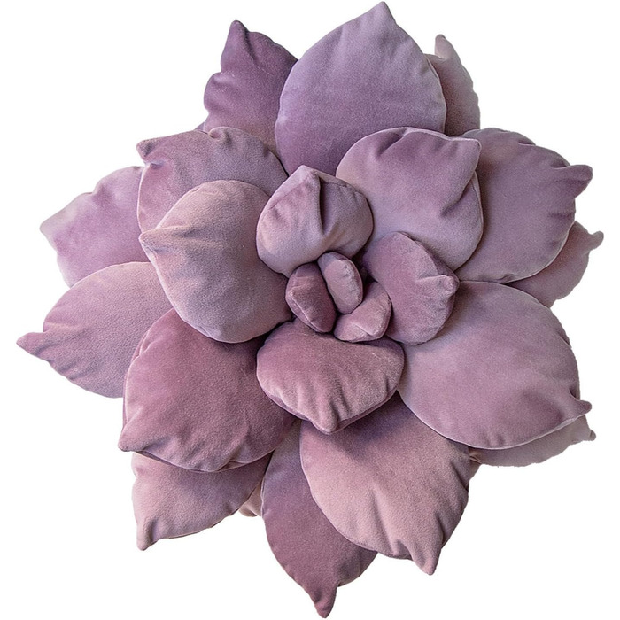 Hearthfire Hygge 3D Large Succulent Pillow, 16.8 inches, Soft Violet Leaf Pillow, Flower-Shaped Pillow, Succulent Decor, Cactus Pillow, Flippy Decorative Pillow, Cactus Plush, Succulent Pillow