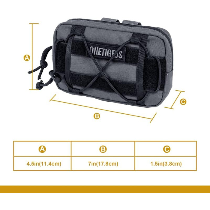 OneTigris EDC сумка для корму для собак, MOLLE кишеня для рюкзака, ідеально підходить для дресирування собак, сумісна з шлейками (2 шт - сірий)