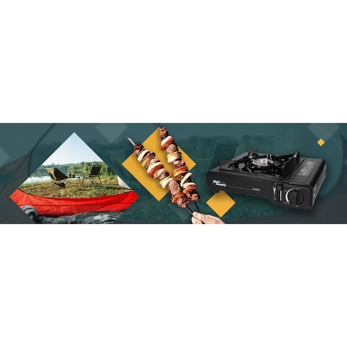 Туристична газова плитка 2в1 ALPEN CAMPING (для картриджів та балонів)
