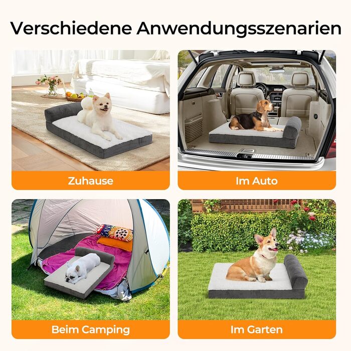 Ортопедичне ліжко для собак Growaystory - зручне собаче ліжко-софа з ефектом пам'яті, 75x50x20 см