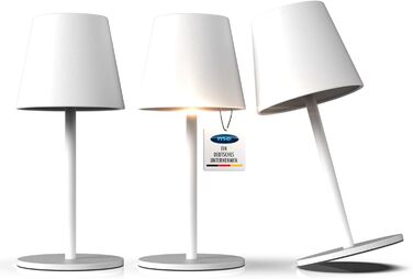 Настільна LED лампа LUNA-80-W з акумулятором, диммування, сенсорне управління, 7 кольорів, 5200mAh, 8-72 год роботи, регулювання висоти (5 рівнів), 3 шт. в упаковці