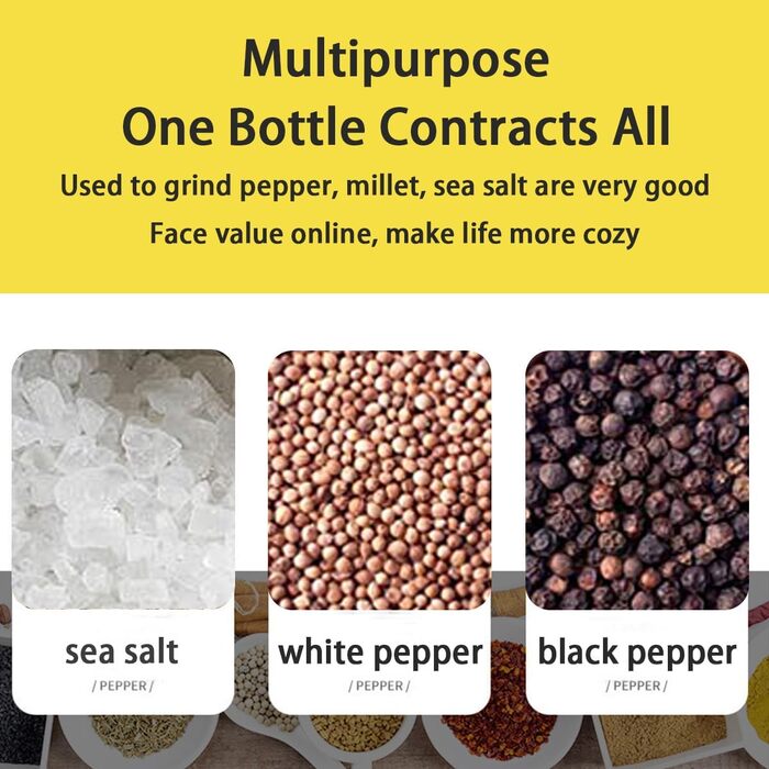 Двокомпозитна млинка для солі та перцю з дерева з підставкою, набір великих подрібнювачів спецій з регульованим керамічним механізмом для солі та перцю (21 см)