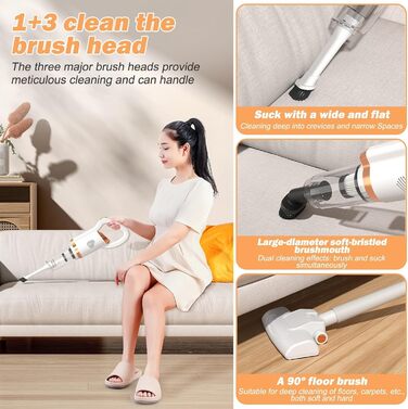 Бездротовий пилосос Yaasier: потужний акумулятор 35KPA, 40 хвилин роботи, для тварин, килимів та авто, білий