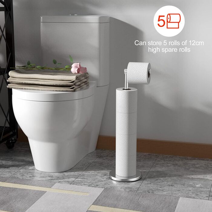 Підставка для туалетного паперу Newpop, нержавіюча сталь, без свердління, підлогова, для зберігання рулонів